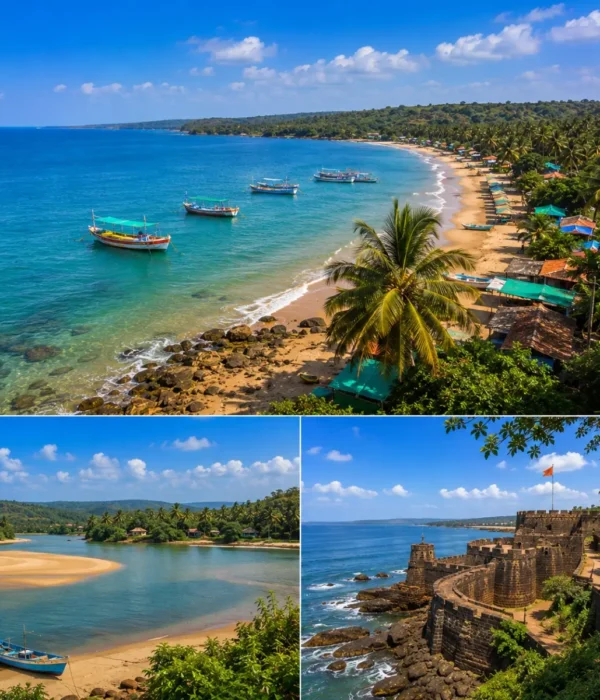 Tarkarli Devbagh Vengurla Tour Package featuring Tarkarli Beach, Devbagh Beach, Vengurla Beach, scuba diving, dolphin safari and the Konkan coastline.