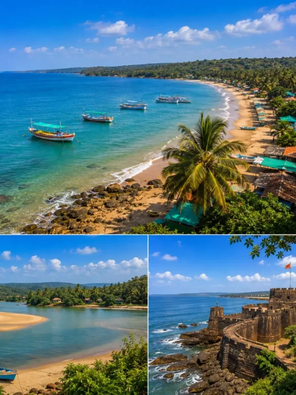 Tarkarli Devbagh Vengurla Tour Package featuring Tarkarli Beach, Devbagh Beach, Vengurla Beach, scuba diving, dolphin safari and the Konkan coastline.