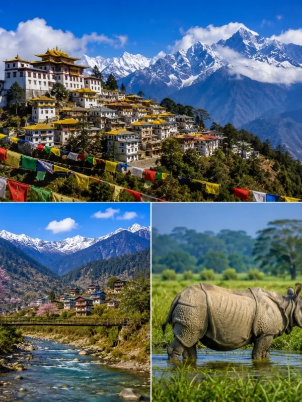 Tawang, Dirang & Kaziranga Tour Package featuring Tawang Monastery, Sela Pass, Dirang Valley and Kaziranga National Park safari