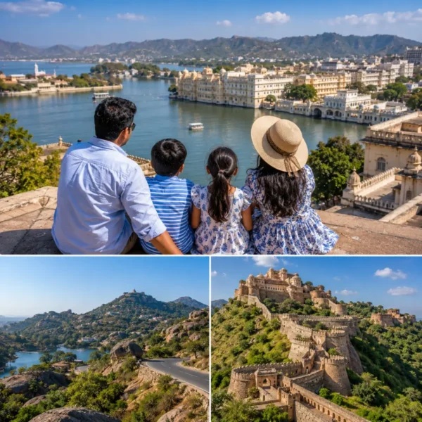 Udaipur Mount Abu Kumbhalgarh Family Tour Package featuring City Palace, Lake Pichola, Nakki Lake, Dilwara Temples and Kumbhalgarh Fort.