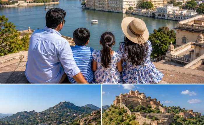 Udaipur Mount Abu Kumbhalgarh Family Tour Package featuring City Palace, Lake Pichola, Nakki Lake, Dilwara Temples and Kumbhalgarh Fort.