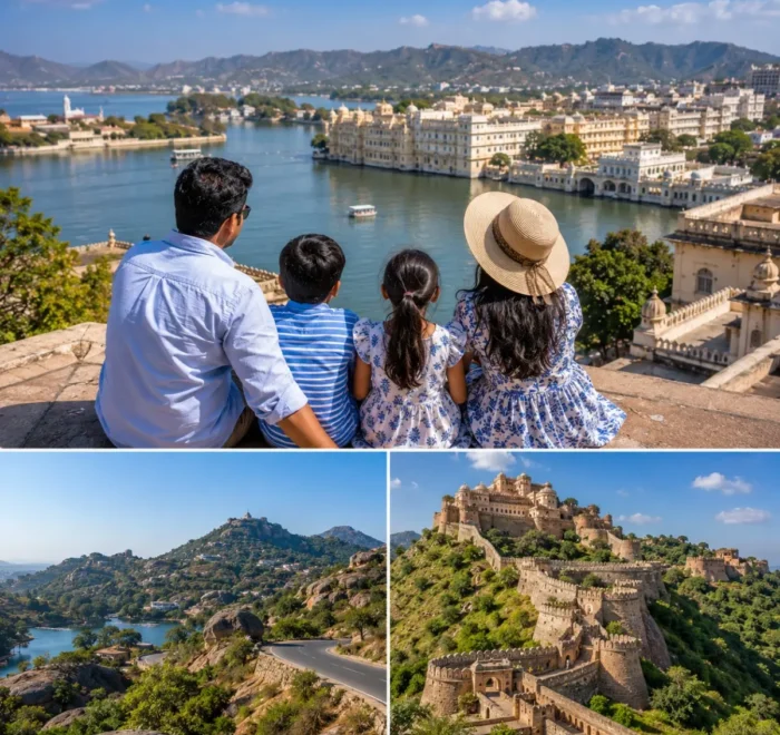 Udaipur Mount Abu Kumbhalgarh Family Tour Package featuring City Palace, Lake Pichola, Nakki Lake, Dilwara Temples and Kumbhalgarh Fort.