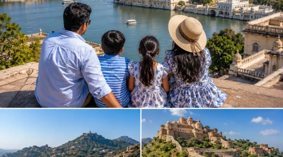 Udaipur Mount Abu Kumbhalgarh Family Tour Package featuring City Palace, Lake Pichola, Nakki Lake, Dilwara Temples and Kumbhalgarh Fort.