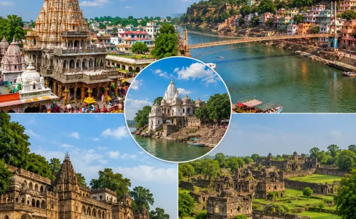Ujjain Omkareshwar Maheshwar Mandu Tour Package featuring Mahakaleshwar Jyotirlinga, Omkareshwar Temple, Maheshwar Fort, Ahilya Fort and Jahaz Mahal Mandu.