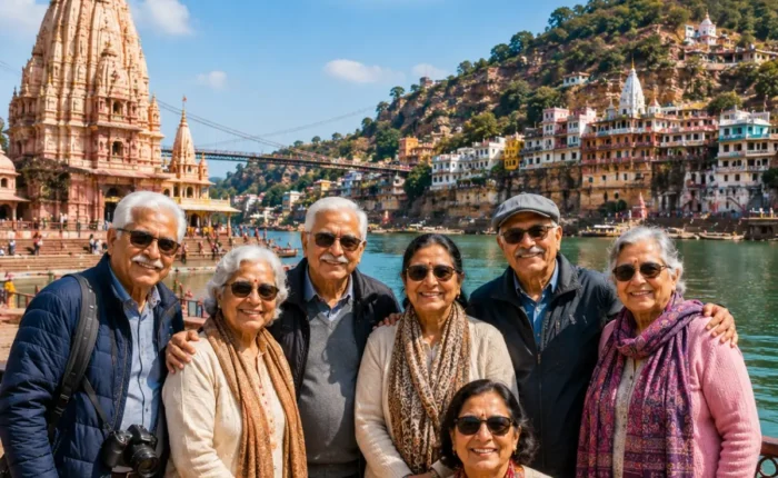 Ujjain Omkareshwar Senior Citizen Tour Package featuring Mahakaleshwar Jyotirlinga, Omkareshwar Temple, Narmada River and peaceful pilgrimage experiences.