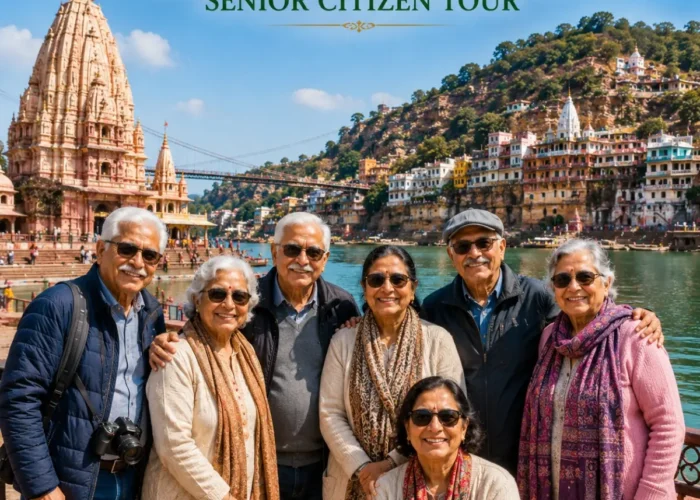 Ujjain Omkareshwar Senior Citizen Tour Package featuring Mahakaleshwar Jyotirlinga, Omkareshwar Temple, Narmada River and peaceful pilgrimage experiences.