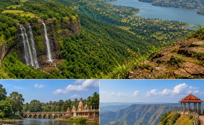 Wai Panchgani Mahabaleshwar Tour Package featuring Dholya Ganpati Temple, Table Land, Venna Lake, Arthur's Seat, Mapro Garden and lush Sahyadri hills.
