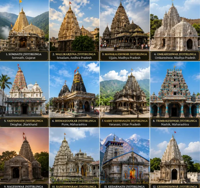 12 Jyotirlinga Pan India Temple Yatra covering Somnath, Mahakaleshwar, Kedarnath, Kashi Vishwanath, Trimbakeshwar, Rameswaram and all sacred Jyotirlingas.