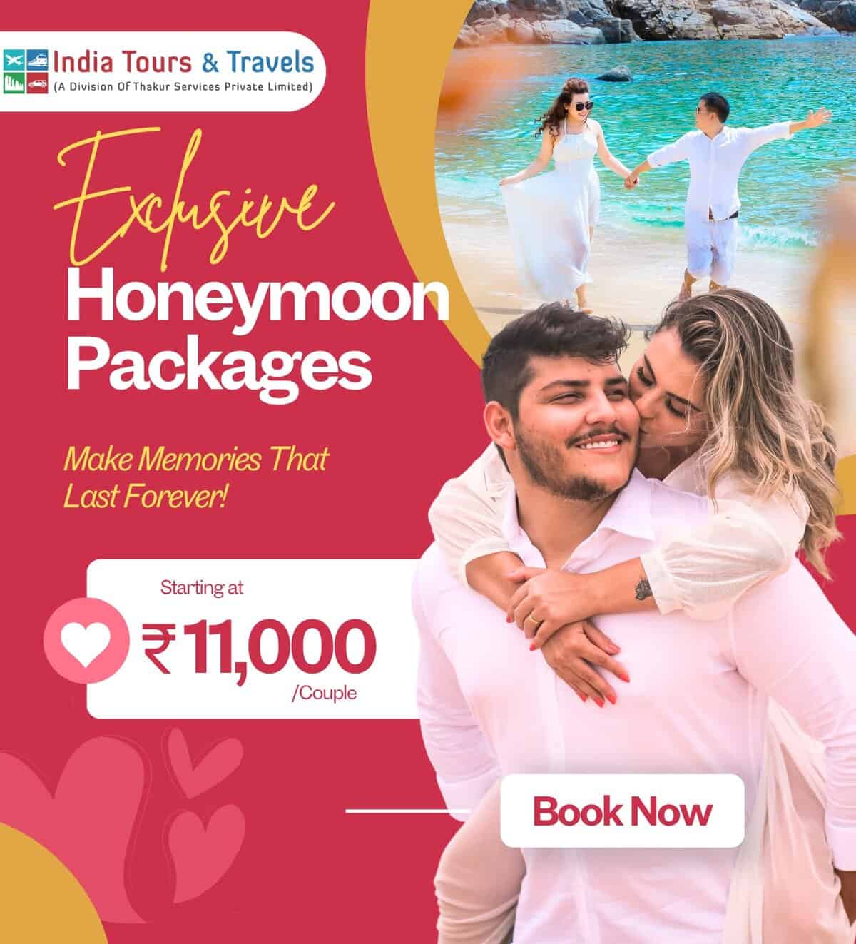 Romantic honeymoon couple enjoying beach sunset in India, vibrant seaside destination for romantic getaways, honeymoon packages, and memorable couple holidays.