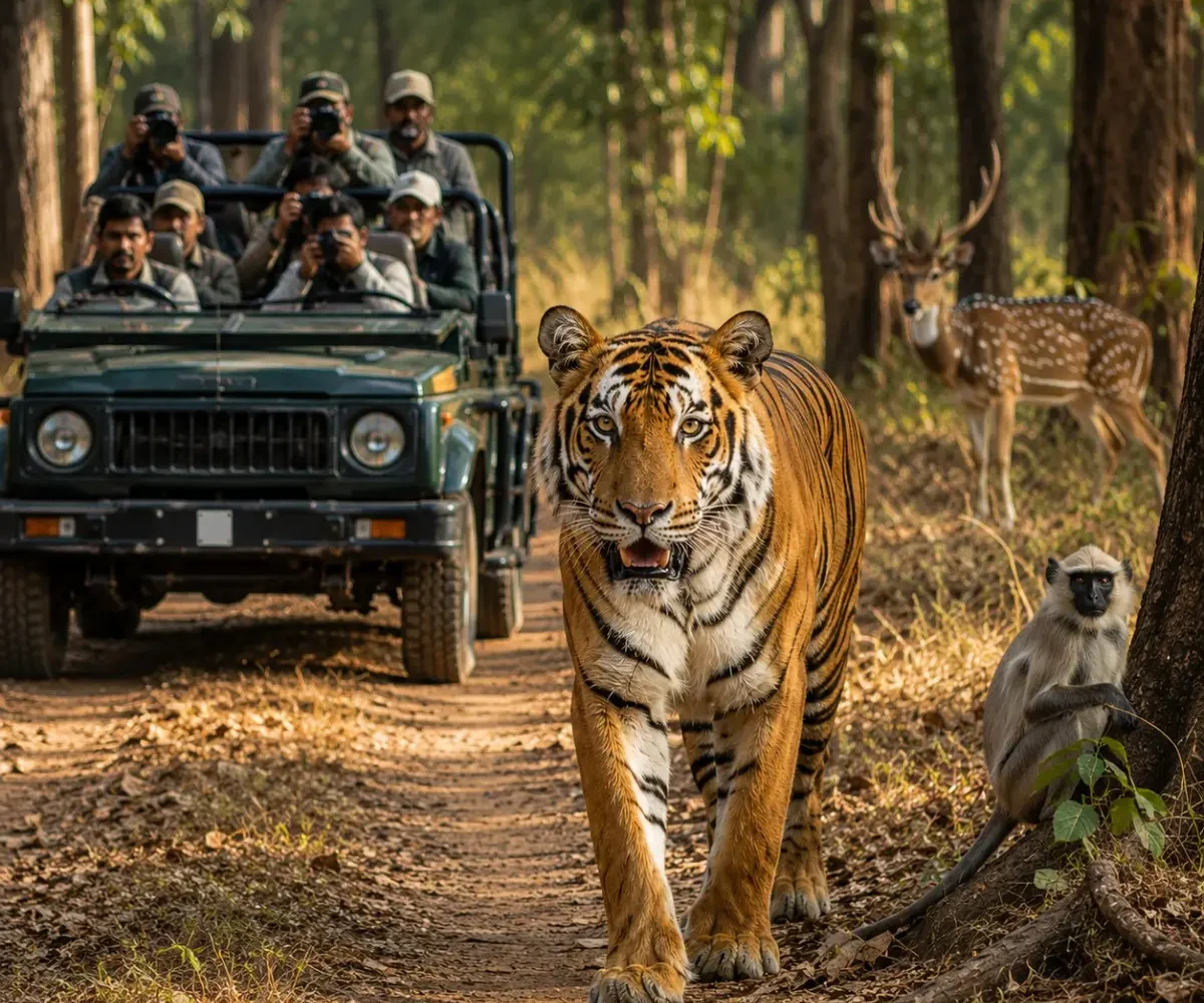 Bandhavgarh Tiger Safari Tour Package featuring Bengal tigers, jeep safaris, Bandhavgarh National Park and wildlife adventures in Madhya Pradesh.
