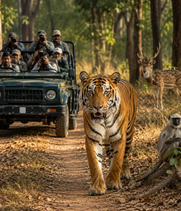 Bandhavgarh Tiger Safari Tour Package featuring Bengal tigers, jeep safaris, Bandhavgarh National Park and wildlife adventures in Madhya Pradesh.
