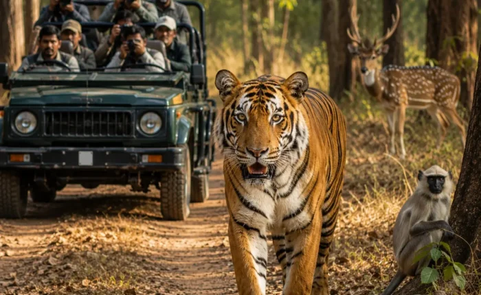 Bandhavgarh Tiger Safari Tour Package featuring Bengal tigers, jeep safaris, Bandhavgarh National Park and wildlife adventures in Madhya Pradesh.