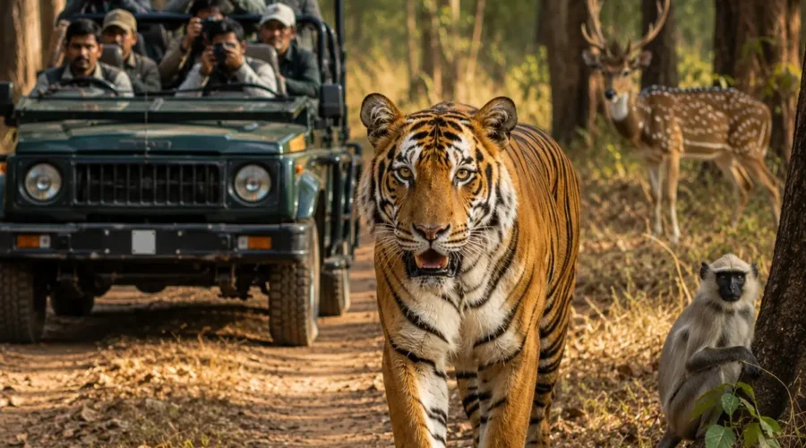Bandhavgarh Tiger Safari Tour Package featuring Bengal tigers, jeep safaris, Bandhavgarh National Park and wildlife adventures in Madhya Pradesh.