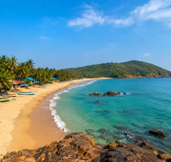 Gokarna Beach Retreat Tour Package featuring Om Beach, Kudle Beach, Paradise Beach, Mahabaleshwar Temple and scenic coastal landscapes.