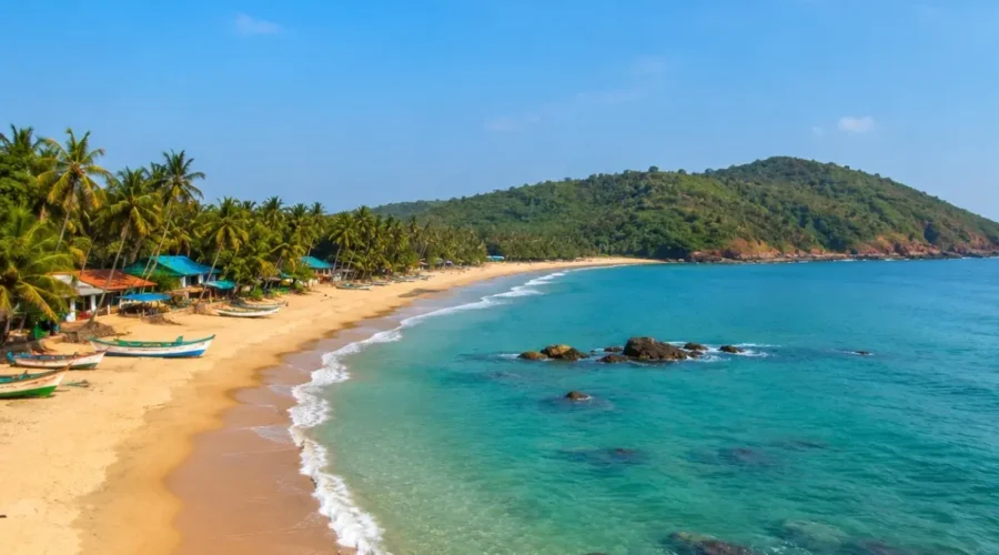 Gokarna Beach Retreat Tour Package featuring Om Beach, Kudle Beach, Paradise Beach, Mahabaleshwar Temple and scenic coastal landscapes.
