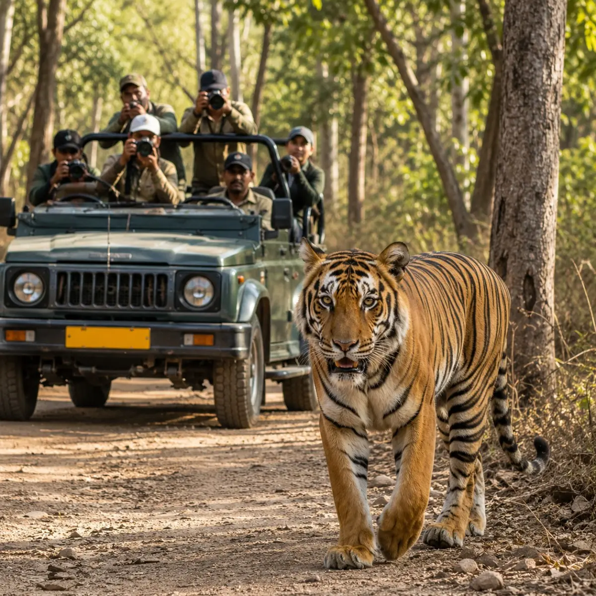 Jim Corbett Wildlife Safari Tour Package featuring jeep safaris, Bengal tigers, elephants, forests and wildlife adventures in Uttarakhand.