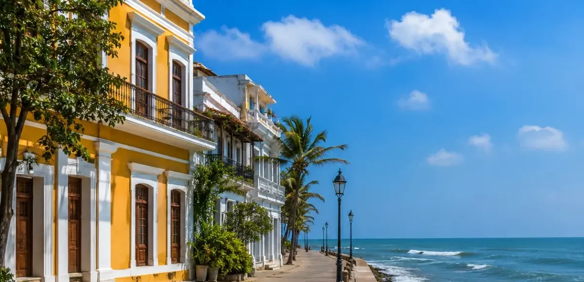 Pondicherry French Coast Tour Package featuring French Quarter, Promenade Beach, Auroville, colonial architecture and scenic coastal views.