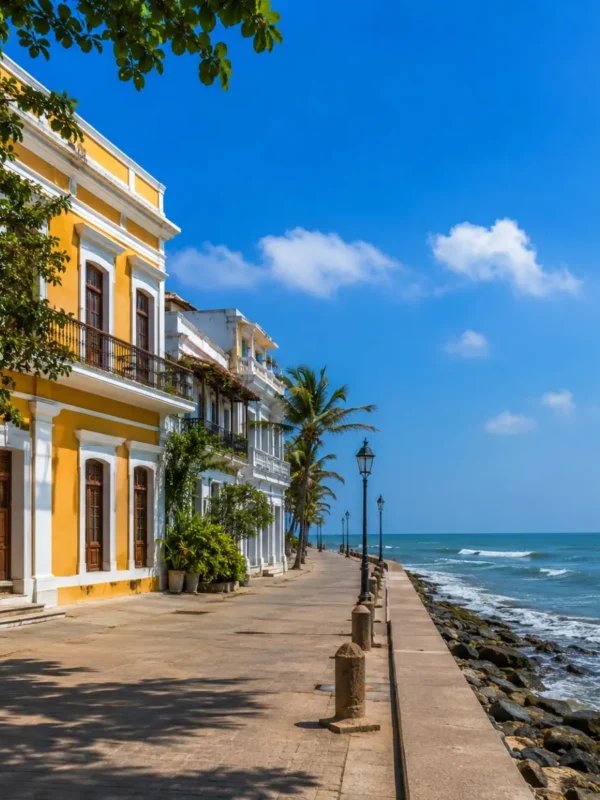Pondicherry French Coast Tour Package featuring French Quarter, Promenade Beach, Auroville, colonial architecture and scenic coastal views.