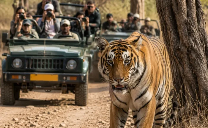 Ranthambore Tiger Safari Tour Package featuring Bengal tigers, jeep safari, Ranthambore National Park and Rajasthan wildlife adventures.