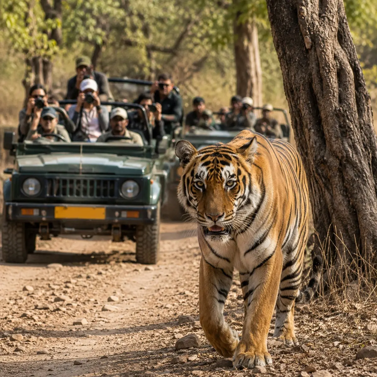 Ranthambore Tiger Safari Tour Package featuring Bengal tigers, jeep safari, Ranthambore National Park and Rajasthan wildlife adventures.