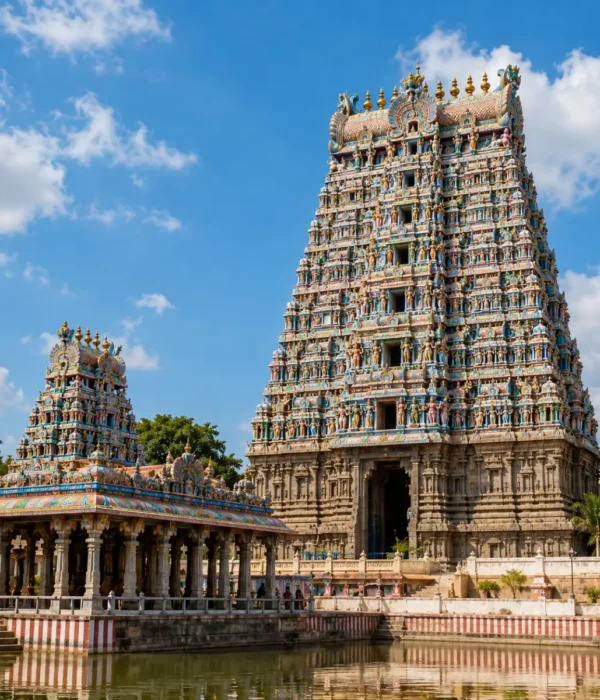 South India Temple Tour Package featuring Tirupati Balaji, Rameswaram, Madurai Meenakshi Temple, Kanchipuram and Srirangam.