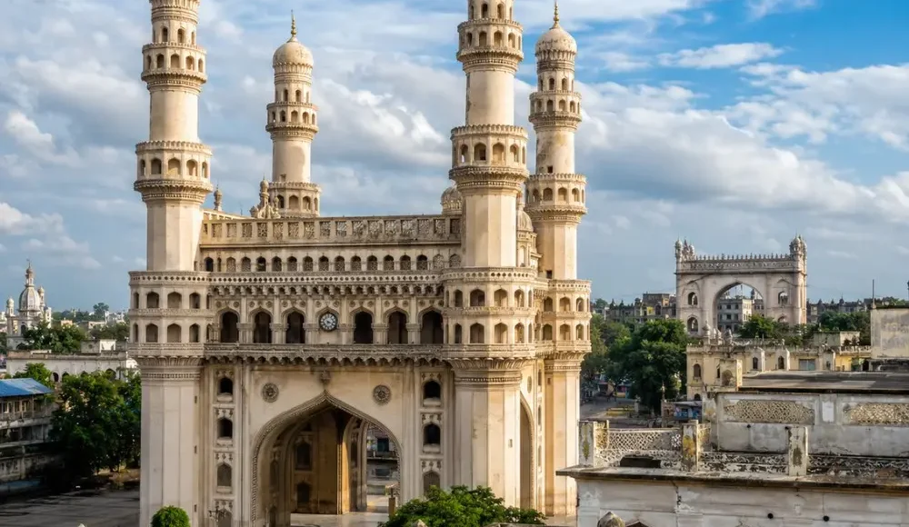 Hyderabad Heritage and Leisure Tour featuring Charminar, historic architecture and iconic Telangana city landmark