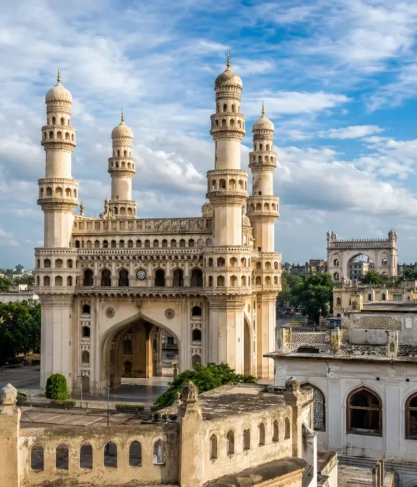 Hyderabad Heritage and Leisure Tour featuring Charminar, historic architecture and iconic Telangana city landmark