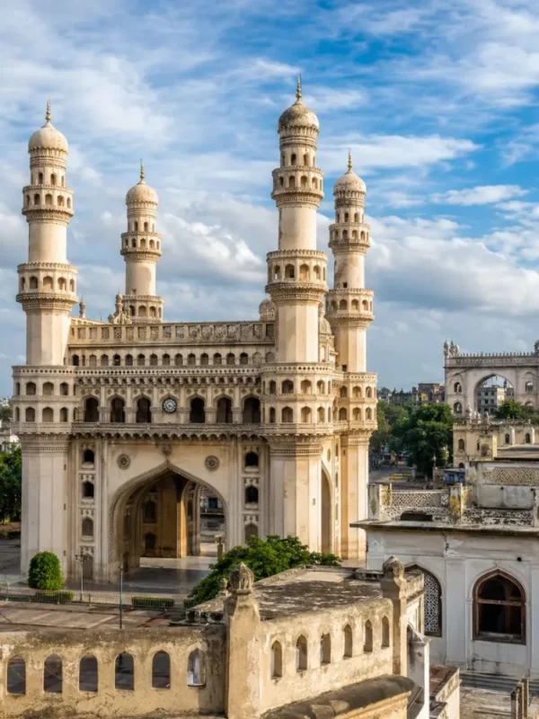 Hyderabad Heritage and Leisure Tour featuring Charminar, historic architecture and iconic Telangana city landmark