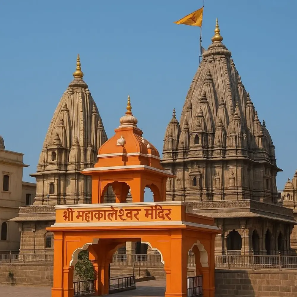 Indore Ujjain Omkareshwar tour package image featuring Shri Mahakaleshwar Temple and spiritual heritage in Madhya Pradesh