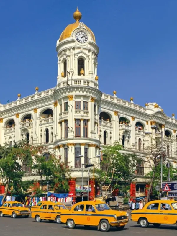 Kolkata City Highlights Package with heritage building, yellow taxis, colonial architecture and vibrant city view