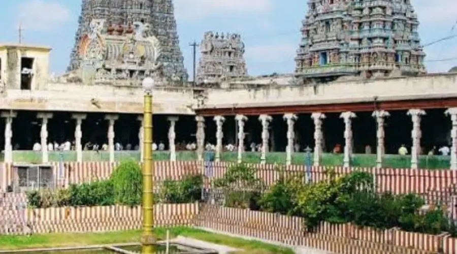 Tamil Nadu Temple Circuit tour image featuring a traditional South Indian temple complex with ornate gopurams and sacred temple tank.