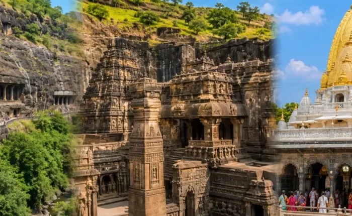 Ajanta Ellora Shirdi Tour 2 Nights 3 Days bus package from Mumbai featuring Ajanta Caves, Ellora Caves and Shirdi Sai Baba Temple.
