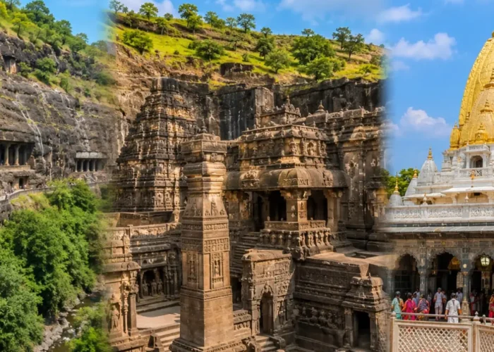 Ajanta Ellora Shirdi Tour 2 Nights 3 Days bus package from Mumbai featuring Ajanta Caves, Ellora Caves and Shirdi Sai Baba Temple.