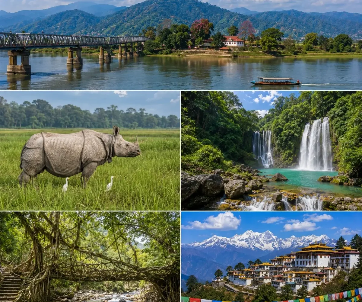 Assam, Meghalaya & Arunachal Pradesh Tour Package featuring Kaziranga National Park, Shillong, Cherrapunji, Tawang Monastery and Sela Pass
