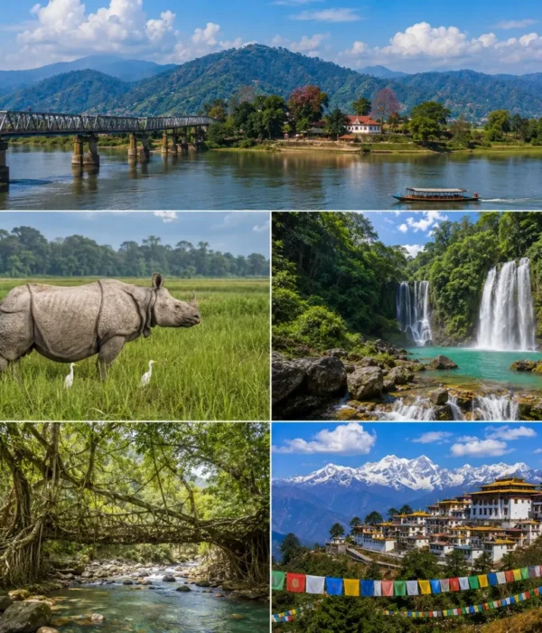 Assam, Meghalaya & Arunachal Pradesh Tour Package featuring Kaziranga National Park, Shillong, Cherrapunji, Tawang Monastery and Sela Pass