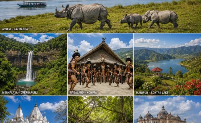 Assam, Meghalaya, Nagaland & Manipur Tour Package featuring Kaziranga National Park, Shillong, Cherrapunji, Kohima and Loktak Lake