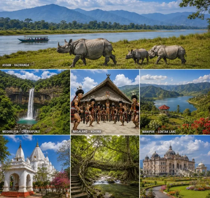Assam, Meghalaya, Nagaland & Manipur Tour Package featuring Kaziranga National Park, Shillong, Cherrapunji, Kohima and Loktak Lake