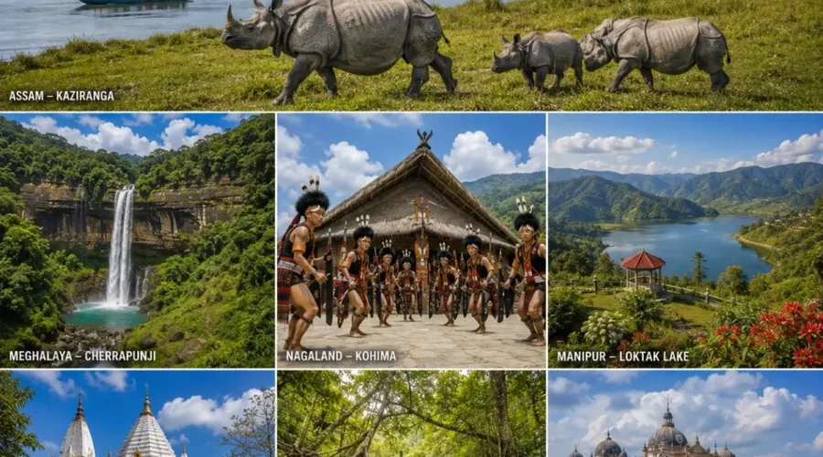 Assam, Meghalaya, Nagaland & Manipur Tour Package featuring Kaziranga National Park, Shillong, Cherrapunji, Kohima and Loktak Lake