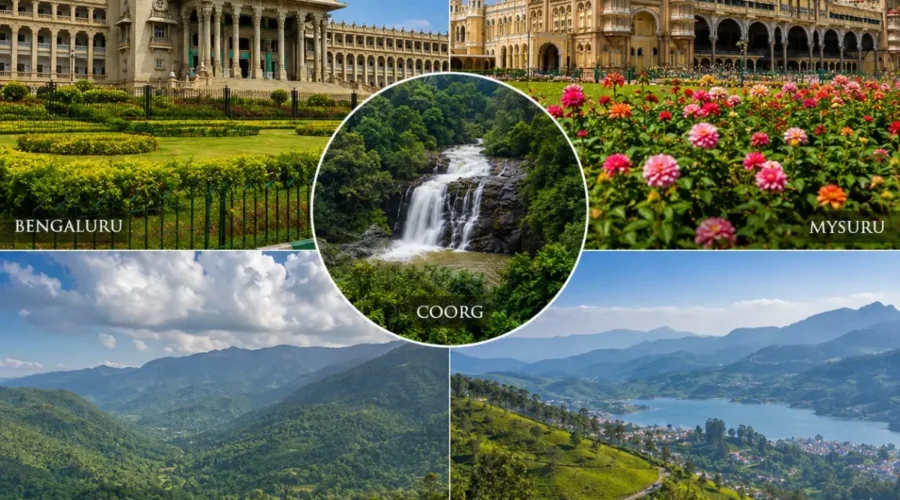 Bengaluru, Mysuru, Coorg, Wayanad & Ooty Tour Package featuring Mysore Palace, Coorg coffee estates, Wayanad waterfalls and Ooty tea gardens
