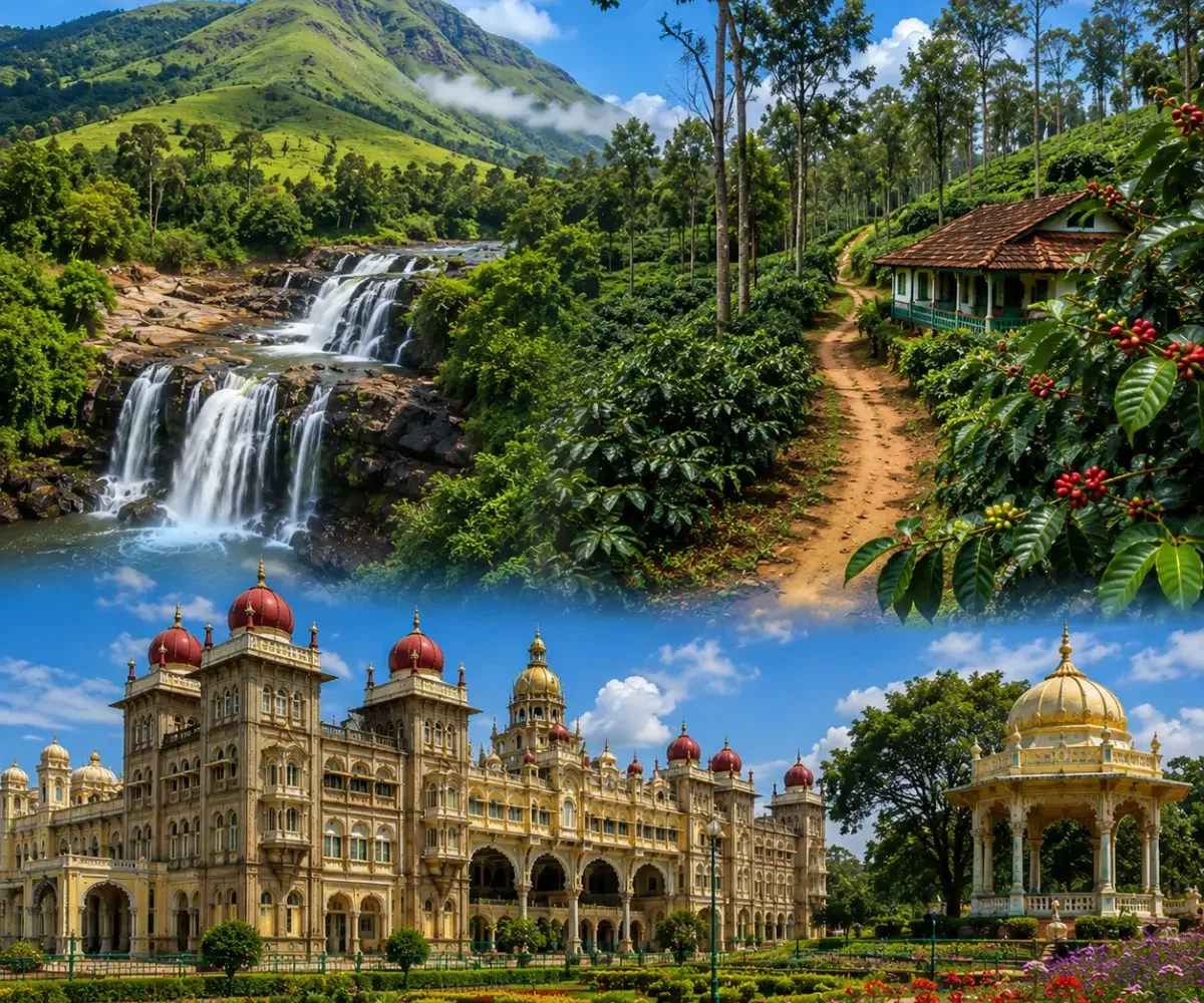 Chikkamagaluru, Coorg & Mysuru Tour Package with Mullayanagiri, coffee estates, Abbey Falls, Raja's Seat and Mysore Palace
