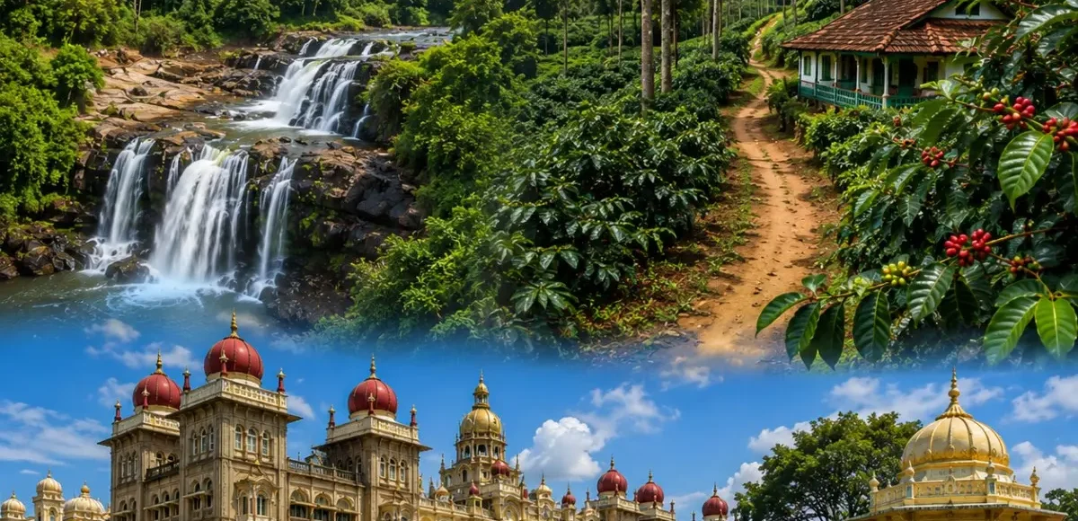 Chikkamagaluru, Coorg & Mysuru Tour Package with Mullayanagiri, coffee estates, Abbey Falls, Raja's Seat and Mysore Palace