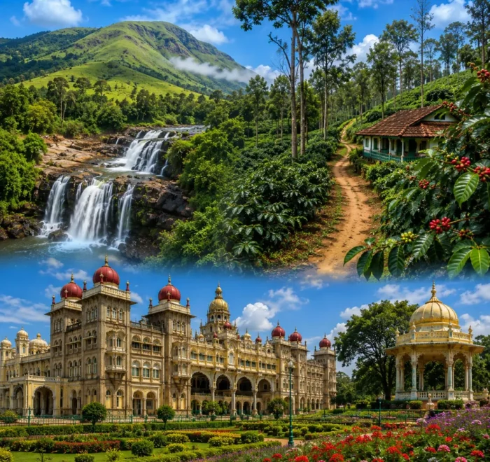 Chikkamagaluru, Coorg & Mysuru Tour Package with Mullayanagiri, coffee estates, Abbey Falls, Raja's Seat and Mysore Palace