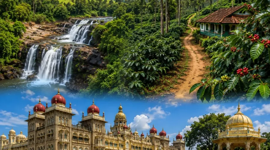 Chikkamagaluru, Coorg & Mysuru Tour Package with Mullayanagiri, coffee estates, Abbey Falls, Raja's Seat and Mysore Palace