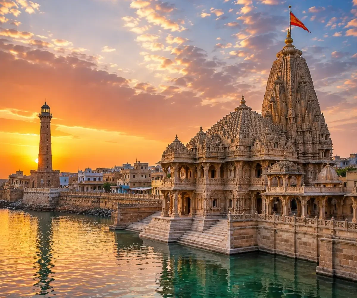 Complete Gujarat Tour Package featuring Dwarkadhish Temple, Somnath Temple, Statue of Unity, Gir National Park, White Rann of Kutch and Sabarmati Ashram.