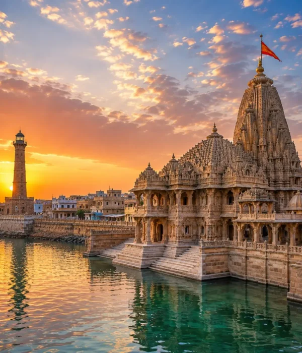 Complete Gujarat Tour Package featuring Dwarkadhish Temple, Somnath Temple, Statue of Unity, Gir National Park, White Rann of Kutch and Sabarmati Ashram.