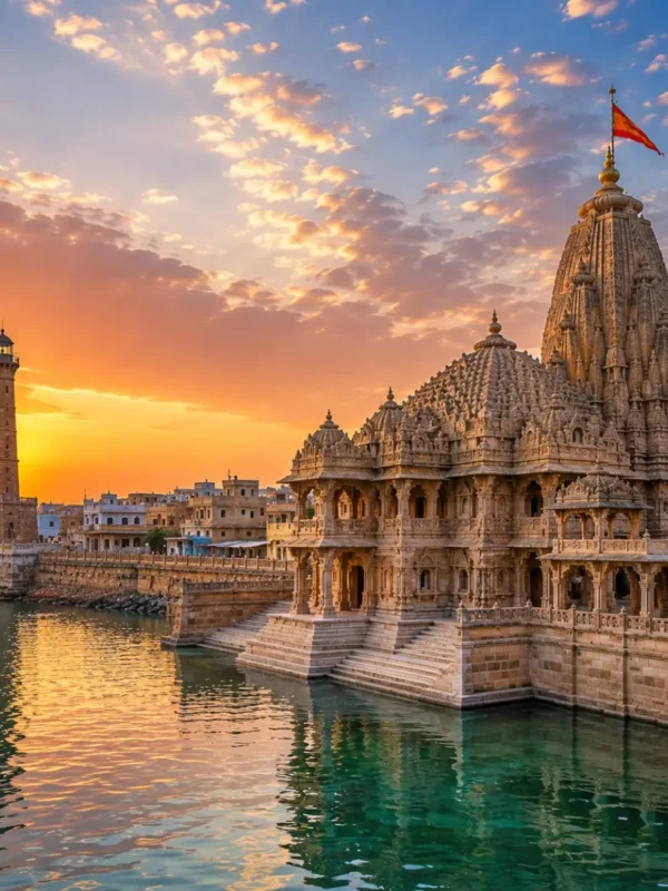 Complete Gujarat Tour Package featuring Dwarkadhish Temple, Somnath Temple, Statue of Unity, Gir National Park, White Rann of Kutch and Sabarmati Ashram.