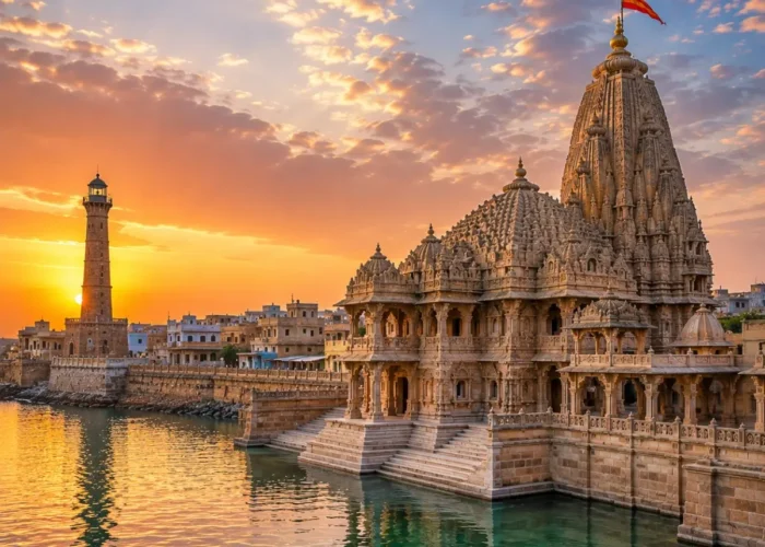 Complete Gujarat Tour Package featuring Dwarkadhish Temple, Somnath Temple, Statue of Unity, Gir National Park, White Rann of Kutch and Sabarmati Ashram.