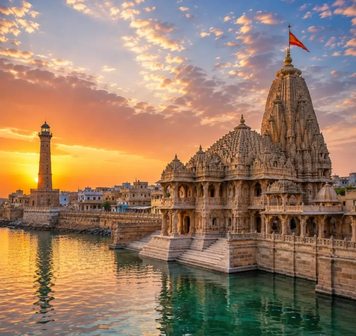 Complete Gujarat Tour Package featuring Dwarkadhish Temple, Somnath Temple, Statue of Unity, Gir National Park, White Rann of Kutch and Sabarmati Ashram.