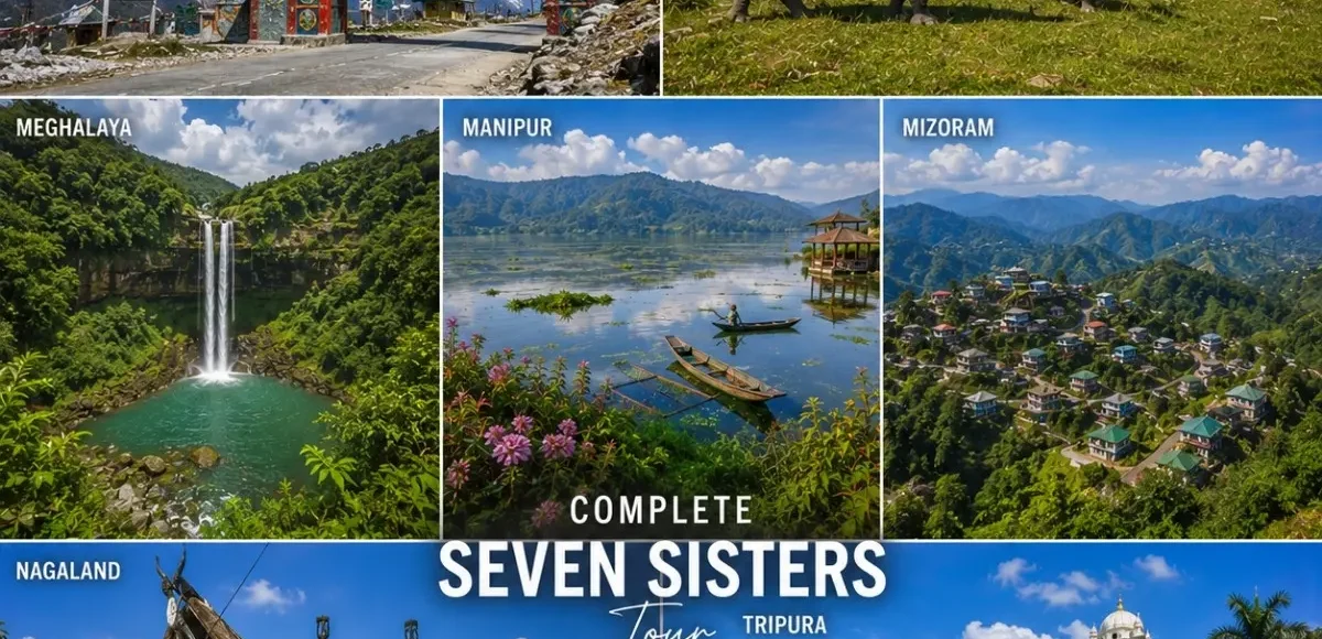Complete Seven Sisters Tour Package featuring Assam, Meghalaya, Arunachal Pradesh, Nagaland, Manipur, Mizoram and Tripura