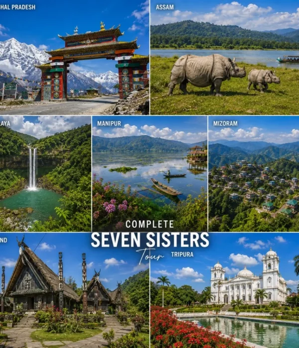 Complete Seven Sisters Tour Package featuring Assam, Meghalaya, Arunachal Pradesh, Nagaland, Manipur, Mizoram and Tripura